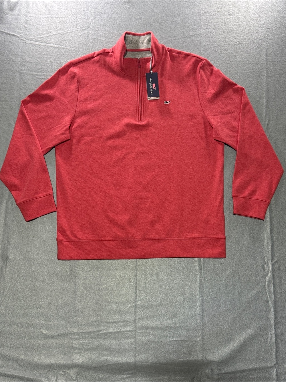 Vineyard Vines Performance 1/4 Zip Pullover Pink Mens XL
